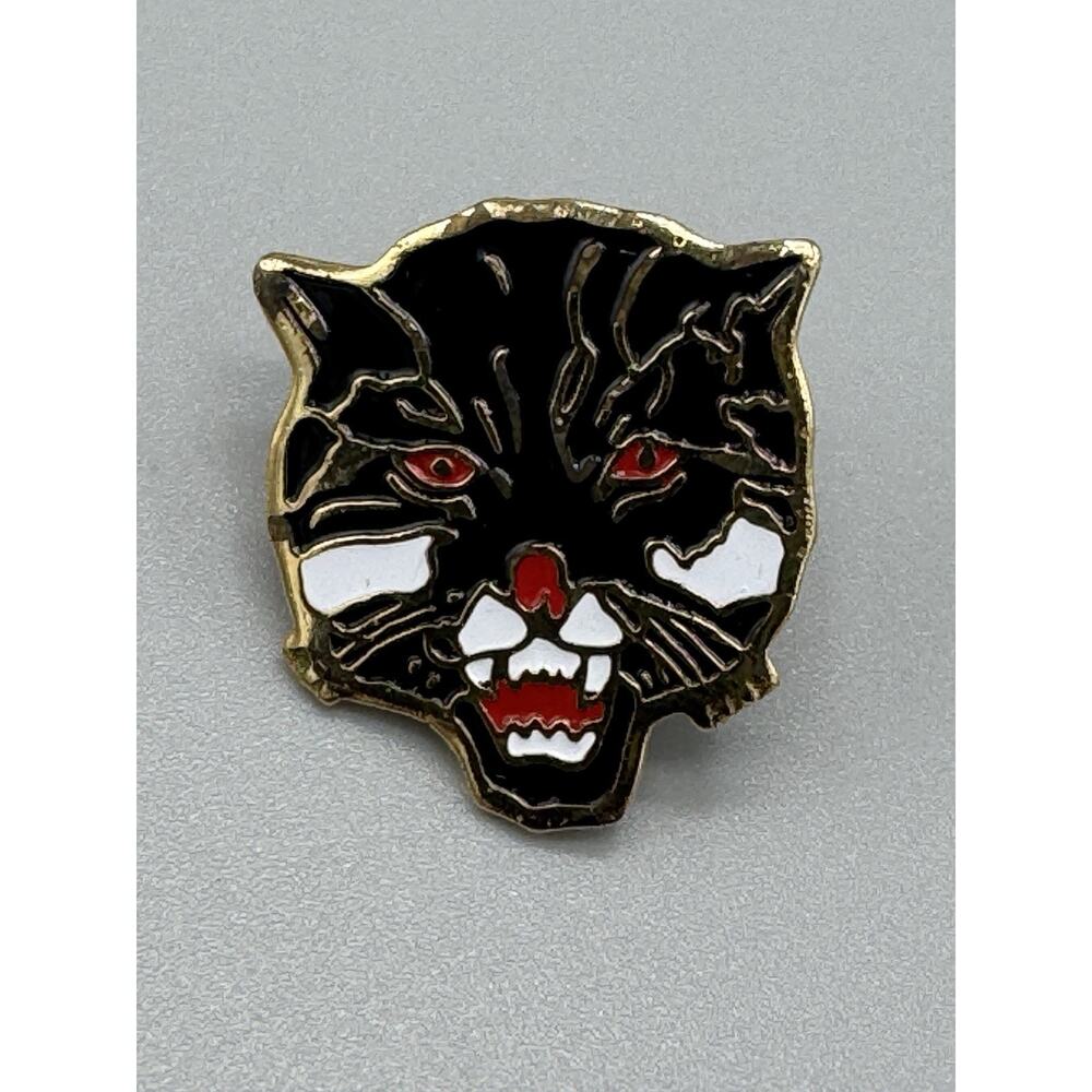 Vintage Black Cat Cougar Enamel Lapel Pin